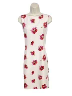 Casual Corner Dress Floral Shift White Size 12